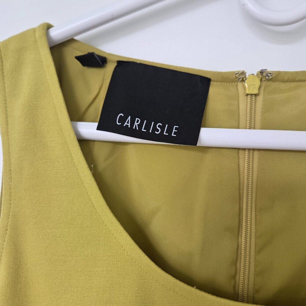 Vintage Carlisle Dress Mermaid Elegant Tiered Midi Lime Chartreuse W 6